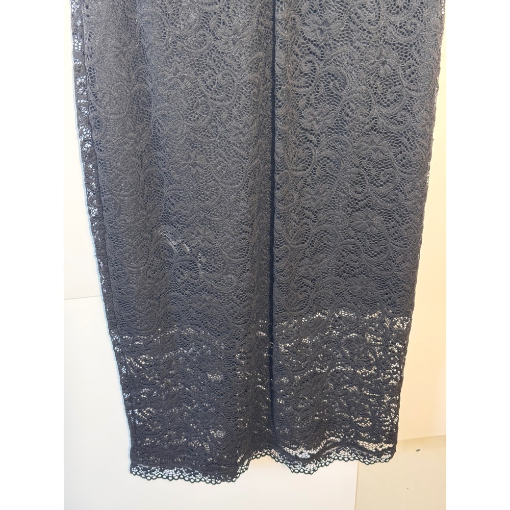 Y2K Candies Lace Sheath Dress Size XL Black Floral Stretch Coquette Semi-Formal - Picture 2 of 10